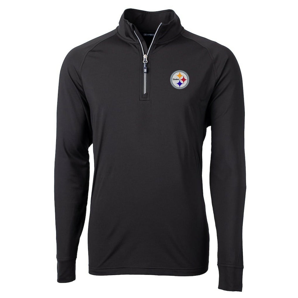 Pittsburgh Steelers Cutter & Buck Big & Tall Adapt Eco Knit Quarter-Zip Pullover Jacket - Black sale