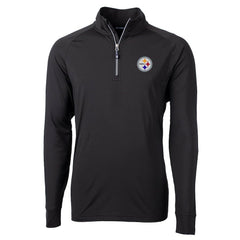 Pittsburgh Steelers Cutter & Buck Big & Tall Adapt Eco Knit Quarter-Zip Pullover Jacket - Black sale