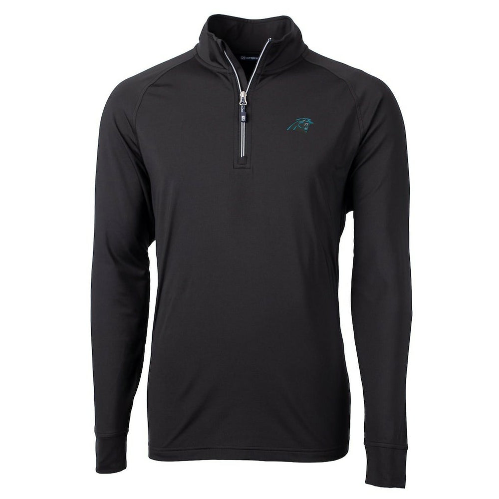 Carolina Panthers Cutter & Buck Big & Tall Adapt Eco Knit Quarter-Zip Pullover Jacket - Black cheap