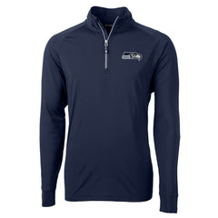 Seattle Seahawks Cutter & Buck Big & Tall Adapt Eco Knit Quarter-Zip Pullover Jacket - College Navy cheap