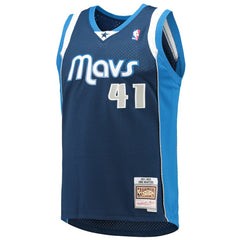 Dirk Nowitzki Dallas Mavericks 2011/12 Hardwood Classics Swingman Jersey sale - Navy outlet