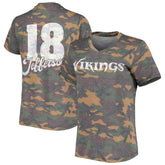 Justin Jefferson Minnesota Vikings Women's Name & Number Tri-Blend V-Neck T-Shirt - Camo online
