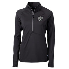 Las Vegas Raiders Cutter & Buck Women's Adapt Eco Knit Half-Zip Pullover Jacket - Black on sale