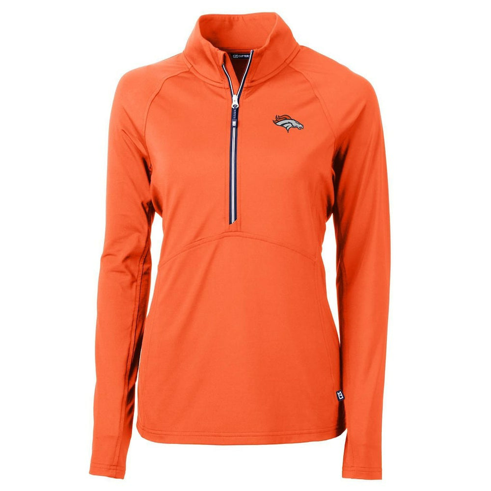 Denver Broncos Cutter & Buck Women's Adapt Eco Knit Half-Zip Pullover Jacket - Orange sale