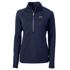 Los Angeles Chargers Cutter & Buck Women's Adapt Eco Knit Half-Zip Pullover Jacket - Navy outlet