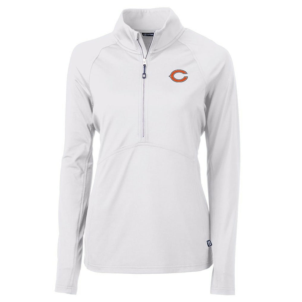 Chicago Bears Cutter & Buck Women's Adapt Eco Knit Half-Zip Pullover Jacket - White on sale