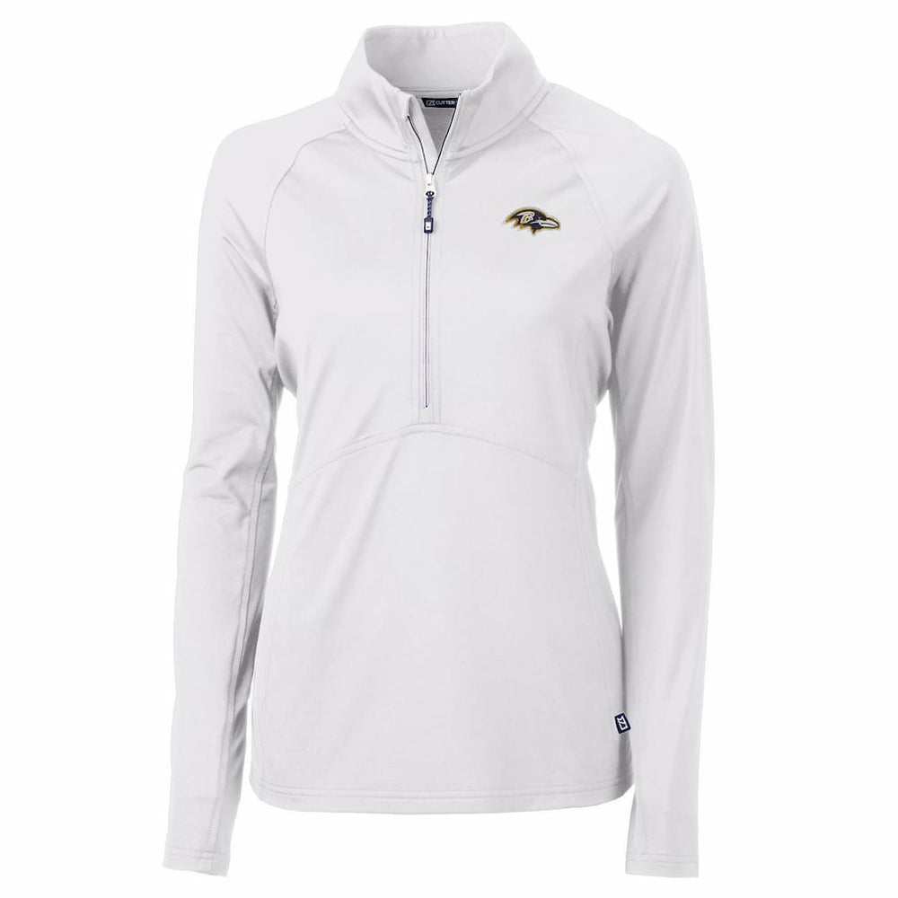 Baltimore Ravens Cutter & Buck Women's Adapt Eco Knit Half-Zip Pullover Jacket - White discount