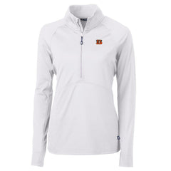 Cincinnati Bengals Cutter & Buck Women's Adapt Eco Knit Half-Zip Pullover Jacket - White outlet