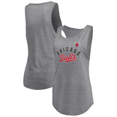 Chicago Bulls Women's Quality Time Open Scoop Neck Tri-Blend Tank Top sale - Heathered Gray outlet