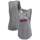 Portland Trail Blazers Women's Quality Time Open Scoop Neck Tri-Blend Tank Top - Heathered Gray for sale
