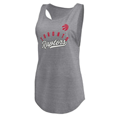 Toronto Raptors Women's Quality Time Open Scoop Neck Tri-Blend Tank Top - Heathered Gray discount