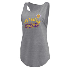 Los Angeles Lakers Women's Quality Time Open Scoop Neck Tri-Blend Tank Top - Heathered Gray shop