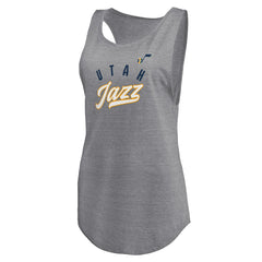 Utah Jazz Women's Quality Time Open Scoop Neck Tri-Blend Tank Top - Heathered Gray shop