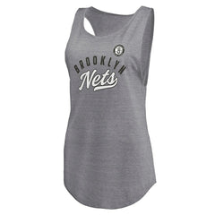 Brooklyn Nets Women's Quality Time Open Scoop Neck Tri-Blend Tank Top - Heathered Gray outlet