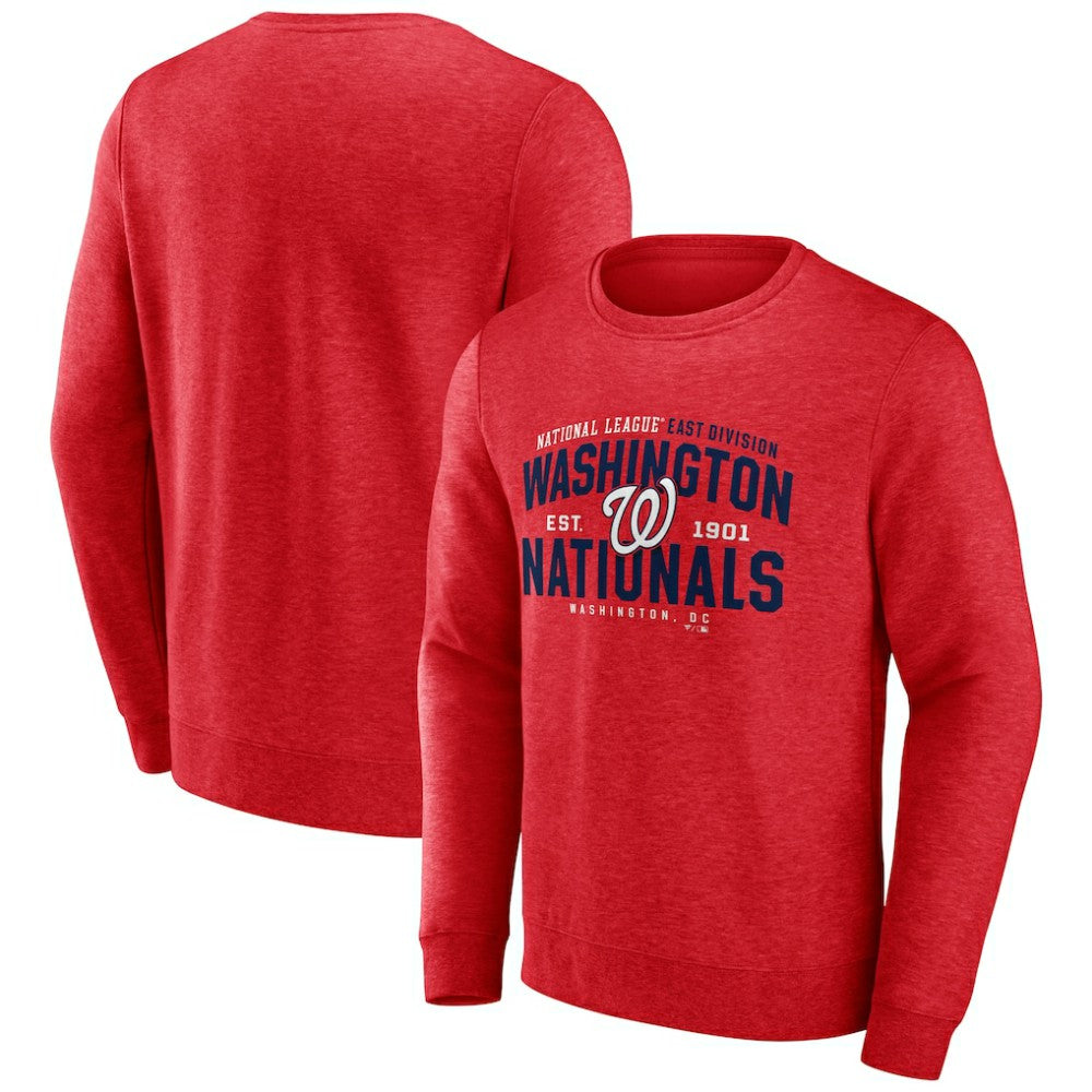 Washington Nationals Classic Move Pullover Sweatshirt Heathered Red
