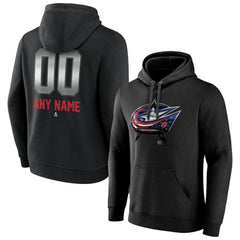 Columbus Blue Jackets Personalized Midnight Mascot Logo Pullover Hoodie - Black Hoodies