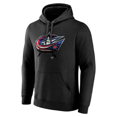Columbus Blue Jackets Personalized Midnight Mascot Logo Pullover Hoodie - Black Hoodies