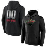 Minnesota Wild Personalized Midnight Mascot Logo Pullover Hoodie - Black Hoodies