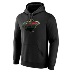 Minnesota Wild Personalized Midnight Mascot Logo Pullover Hoodie - Black Hoodies