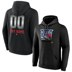 New York Rangers Personalized Midnight Mascot Logo Pullover Hoodie - Black Hoodies