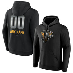 Pittsburgh Penguins Personalized Midnight Mascot Logo Pullover Hoodie - Black Hoodies