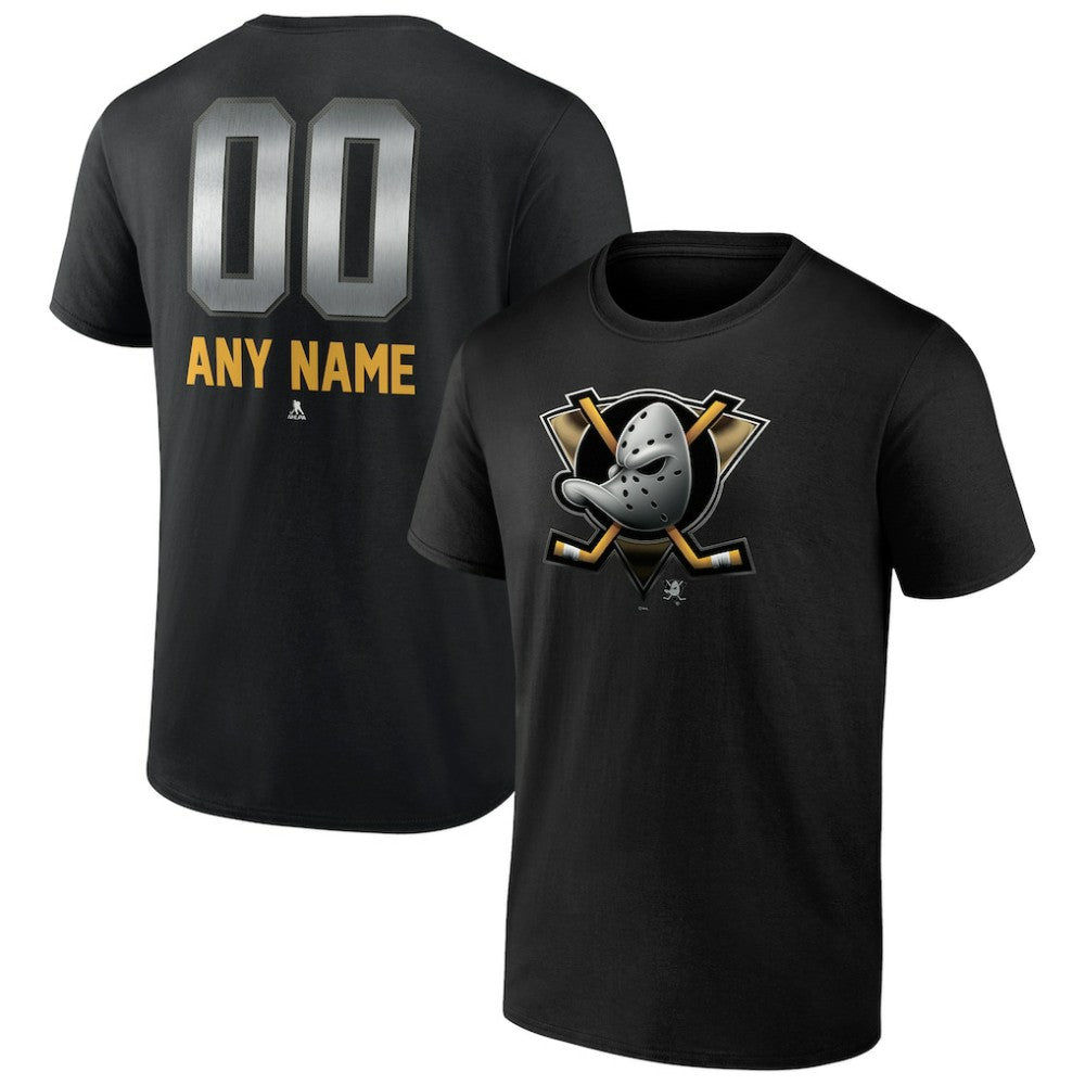Anaheim Ducks Personalized Midnight Mascot Logo T-Shirt - Black T-shirts