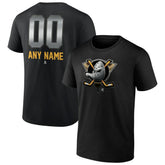 Anaheim Ducks Personalized Midnight Mascot Logo T-Shirt - Black T-shirts
