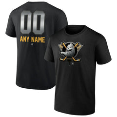 Anaheim Ducks Personalized Midnight Mascot Logo T-Shirt - Black T-shirts