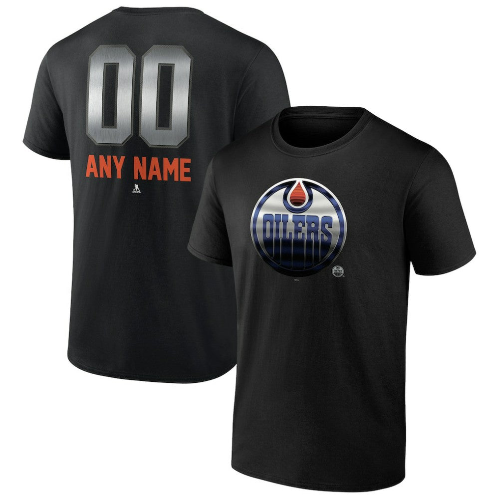 Edmonton Oilers Personalized Midnight Mascot Logo T-Shirt - Black T-shirts