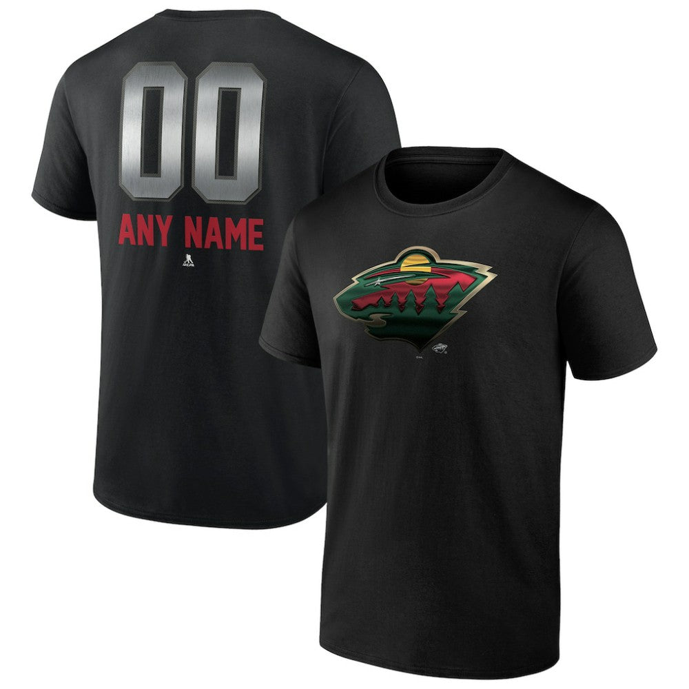 Minnesota Wild Personalized Midnight Mascot Logo T-Shirt - Black T-shirts