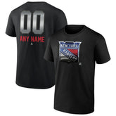 New York Rangers Personalized Midnight Mascot Logo T-Shirt - Black T-shirts