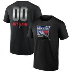 New York Rangers Personalized Midnight Mascot Logo T-Shirt - Black T-shirts