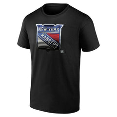 New York Rangers Personalized Midnight Mascot Logo T-Shirt - Black T-shirts