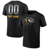 Pittsburgh Penguins Personalized Midnight Mascot Logo T-Shirt - Black T-shirts