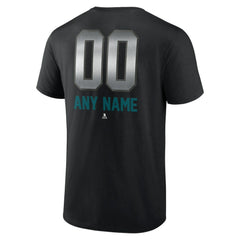 San Jose Sharks Personalized Midnight Mascot Logo T-Shirt - Black T-shirts