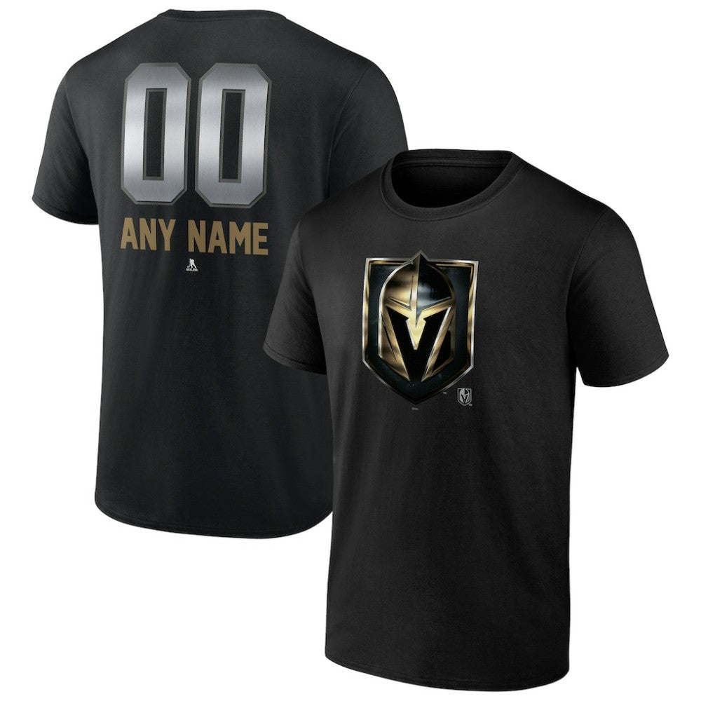 Vegas Golden Knights Personalized Midnight Mascot Logo T-Shirt - Black T-shirts