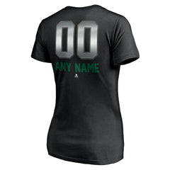Dallas Stars Women's Personalized Midnight Mascot Logo V-Neck T-Shirt - Black T-shirts