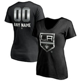 Los Angeles Kings Women's Personalized Midnight Mascot Logo V-Neck T-Shirt - Black T-shirts