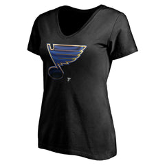 St. Louis Blues Women's Personalized Midnight Mascot Logo V-Neck T-Shirt - Black T-shirts