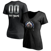 Winnipeg Jets Women's Personalized Midnight Mascot Logo V-Neck T-Shirt - Black T-shirts