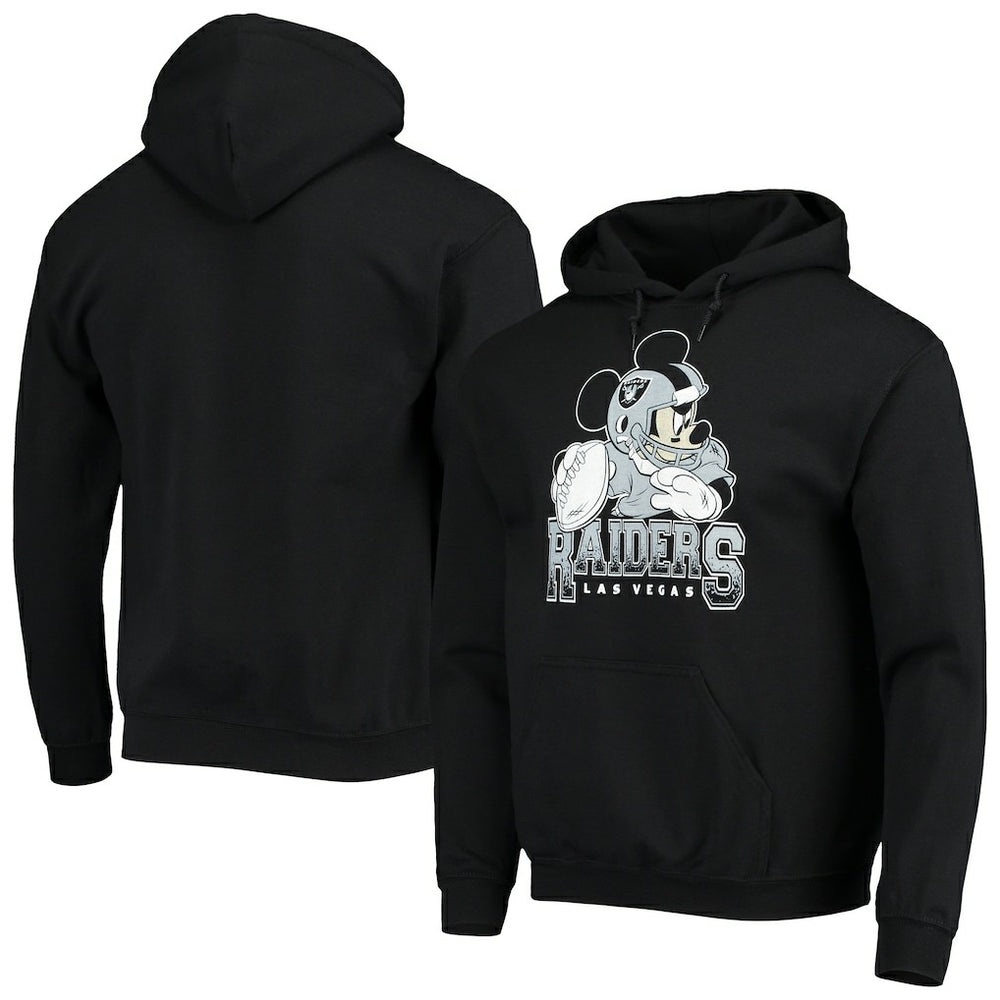 Las Vegas Raiders Junk Food Disney Mickey Quarterback Pullover Hoodie - Black sale