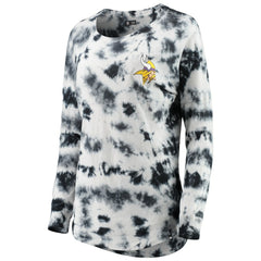 Minnesota Vikings New Era Women's Tie-Dye Long Sleeve T-Shirt - Black for sale