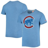 Chicago Cubs Homage Hand-Drawn Logo Tri-Blend T-Shirt Royal
