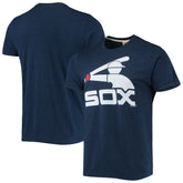 Chicago White Sox Homage Hand-Drawn Logo Tri-Blend T-Shirt Navy