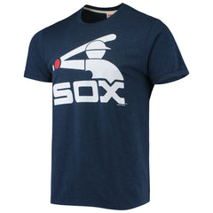 Chicago White Sox Homage Hand-Drawn Logo Tri-Blend T-Shirt Navy