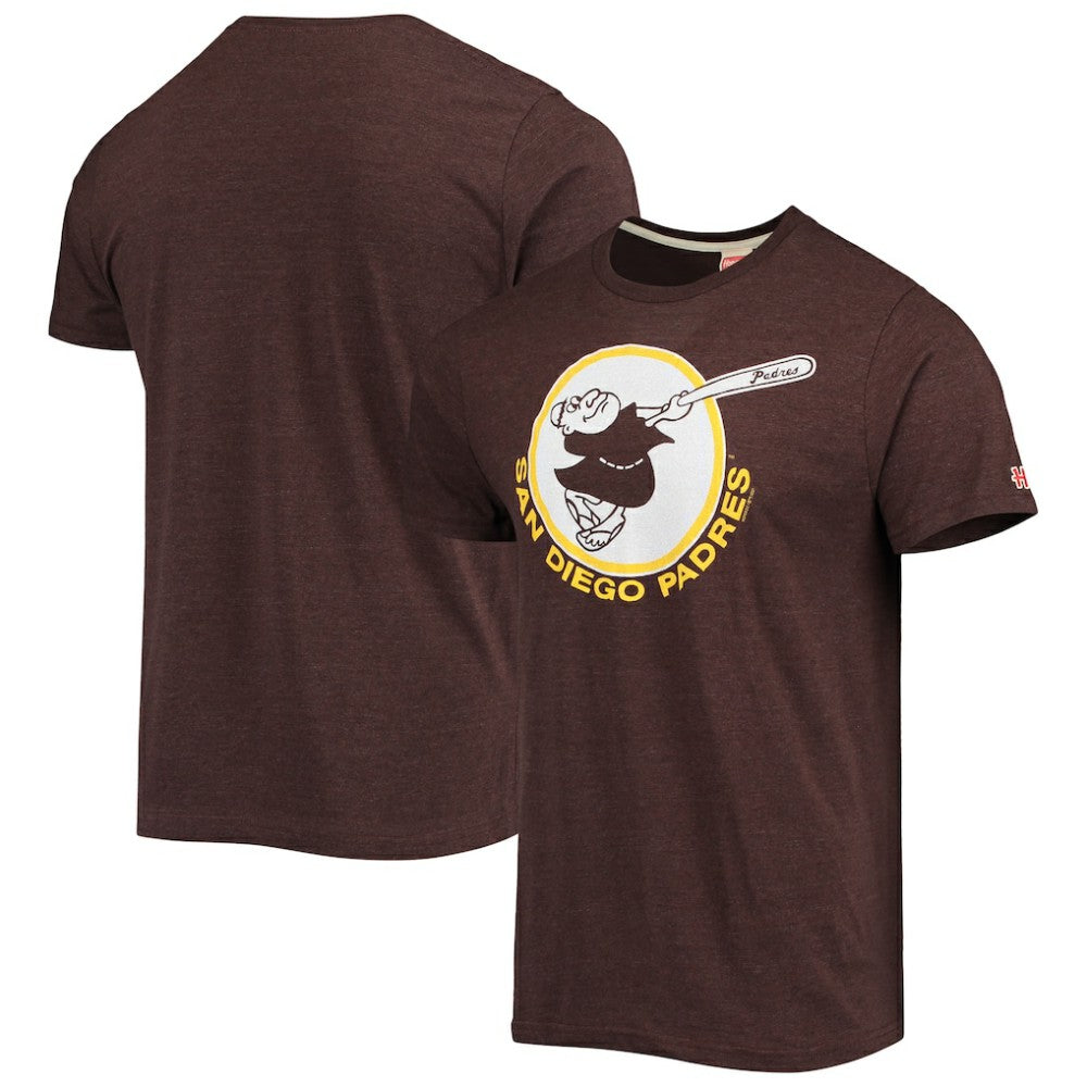 San Diego Padres Homage Hand-Drawn Logo Tri-Blend T-Shirt Brown
