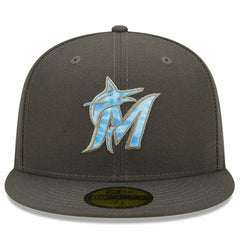 Miami Marlins 2022 Father's Day On-Field 59FIFTY Fitted Hat Graphite