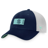 Seattle Kraken Fanatics Authentic Pro Rink Trucker Snapback Hat - Deep Sea Blue/White Hats