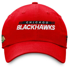 Chicago Blackhawks Fanatics Authentic Pro Rink Adjustable Hat - Red Hats