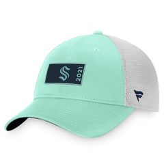 Seattle Kraken Fanatics Authentic Pro Rink Trucker Snapback Hat - Light Blue/White Hats